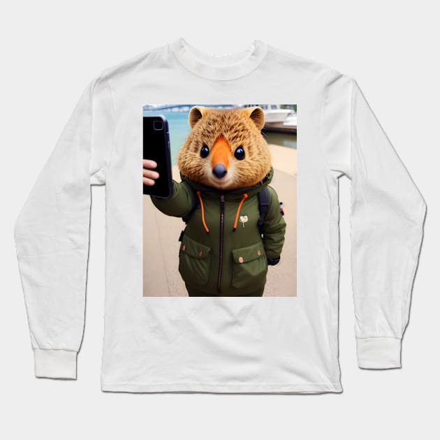 Quokka Selfie 03 Long Sleeve T-Shirt by Jaymz Weiss Designz